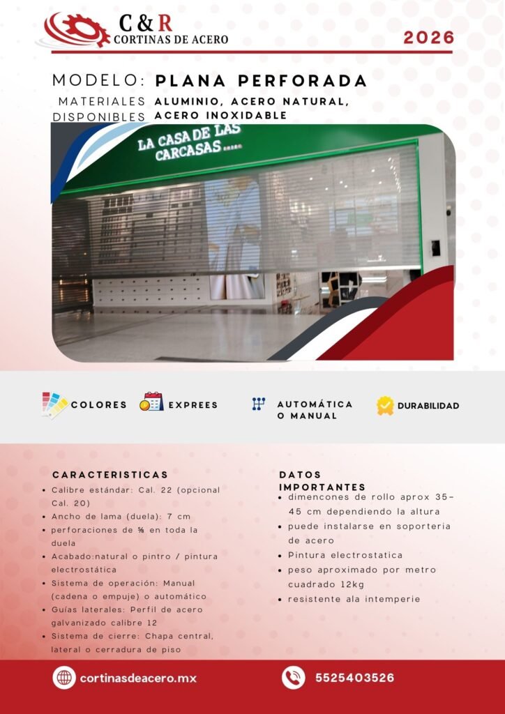 cortina metalica perforada