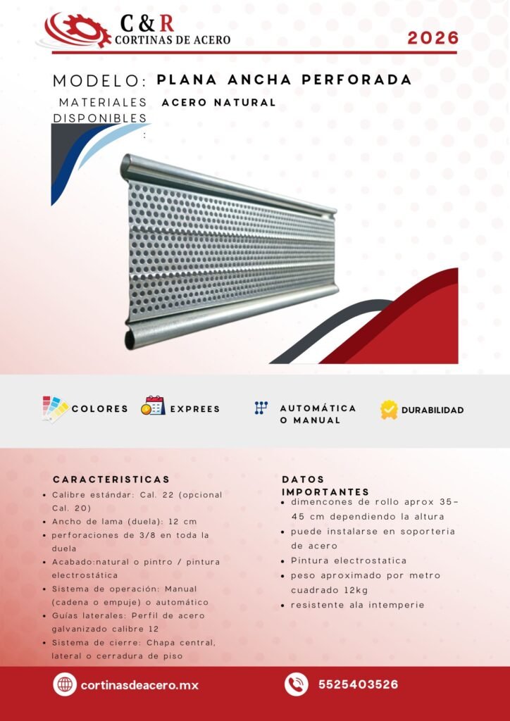 PLANA ANCHA PERFORADA